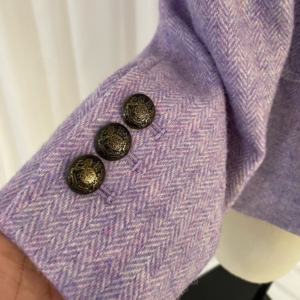 Talbots Lavender Heringbone Wool Blazer - Picture 5 of 9